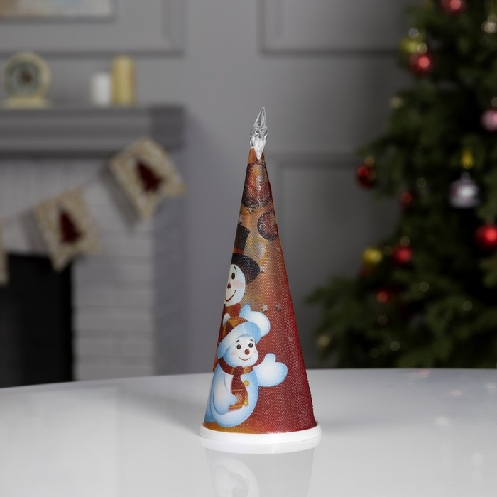 Светодиодная фигура «Ёлка со снеговиками» 7.5 × 21 × 7.5 см, пластик, батарейки CR2032х1 (в комплекте), свечение мульти Светодиодная фигура «Ёлка со снеговиками» 7.5 × 21 × 7.5 см, пластик, батарейки CR2032х1 (в комплекте), свечение мульти