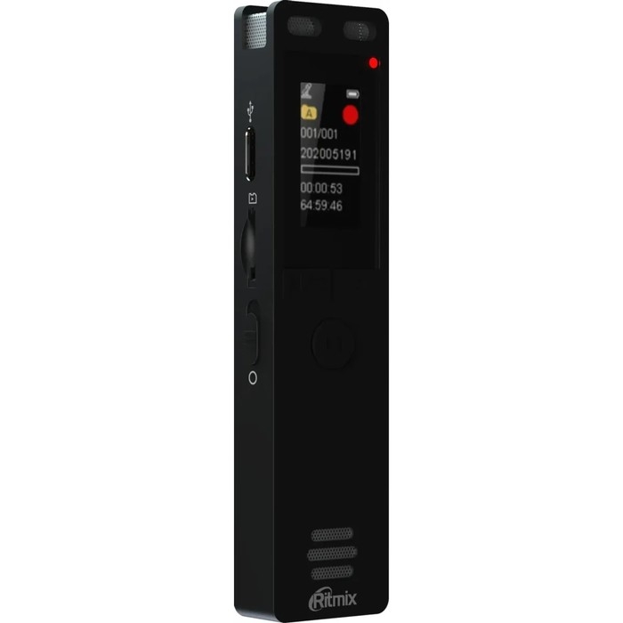 Диктофон RITMIX RR-155, 16Гб,micro SD, APE, MP3, WMA, FLAC, WAV, Jack 3.5, micro USB,черный Диктофон RITMIX RR-155, 16Гб,micro SD, APE, MP3, WMA, FLAC, WAV, Jack 3.5, micro USB,черный
