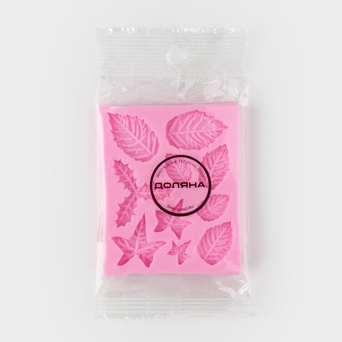 Молд Доляна «Листики», силикон, 9×7,2 см, цвет розовый Молд Доляна «Листики», силикон, 9×7,2 см, цвет розовый