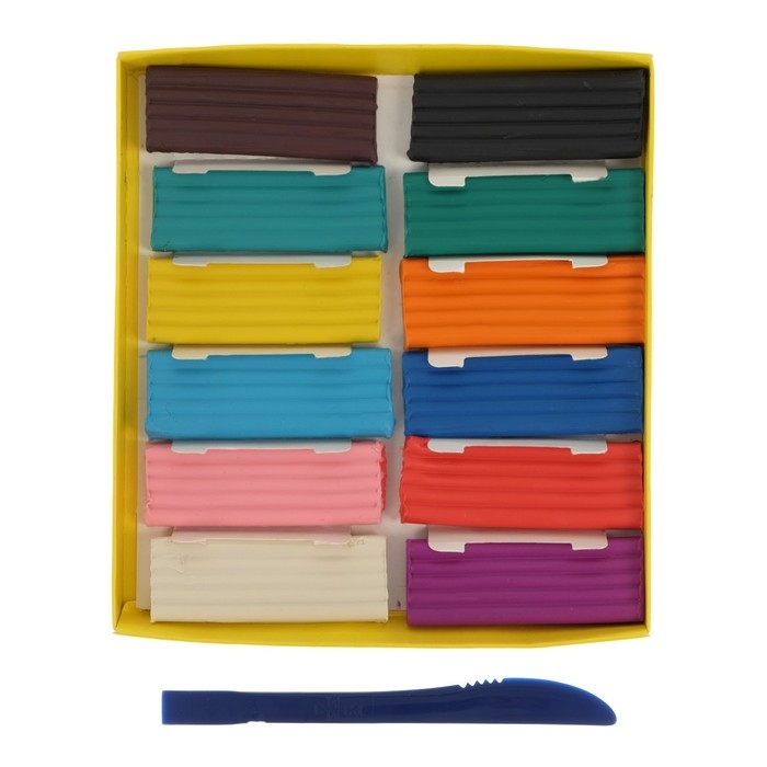 Пластилин 12 цветов 168 г,  Пластилин 12 цветов 168 г, "Гамма" "Юный художник", со стеком