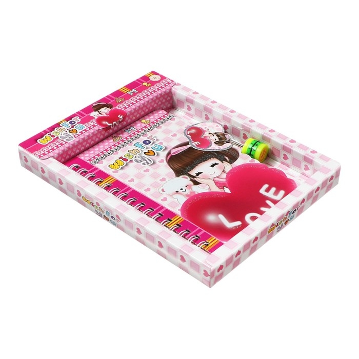 Записная книжка в подарочной коробке А6 Записная книжка в подарочной коробке А6 "Аниме", на замочке, линия, 50 листов, МИКС