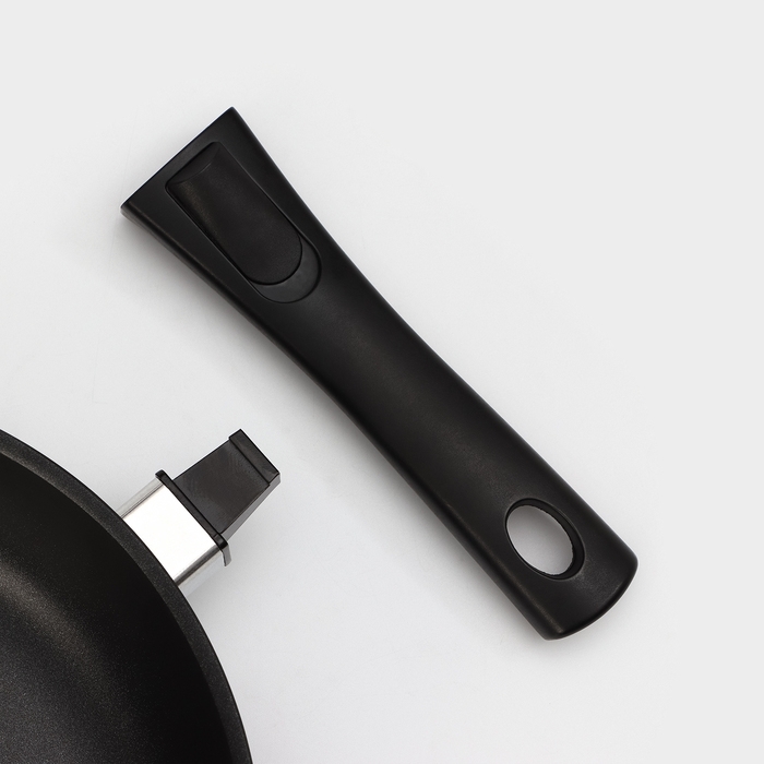 Сковорода «Традиция», d=26 см, съёмная ручка, антипригарное покрытие, цвет чёрный