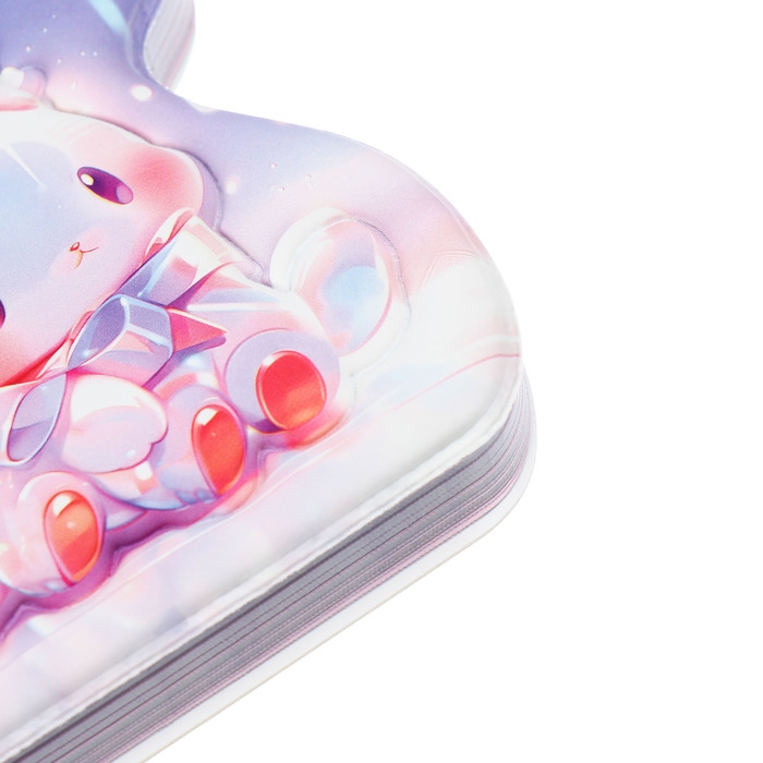 Записная книжка подарочная на гребне 80л,линия, цветной блок,обложка ПВХ 3D Зайка(10х10,5см)   10539 Записная книжка подарочная на гребне 80л,линия, цветной блок,обложка ПВХ 3D Зайка(10х10,5см)   10539