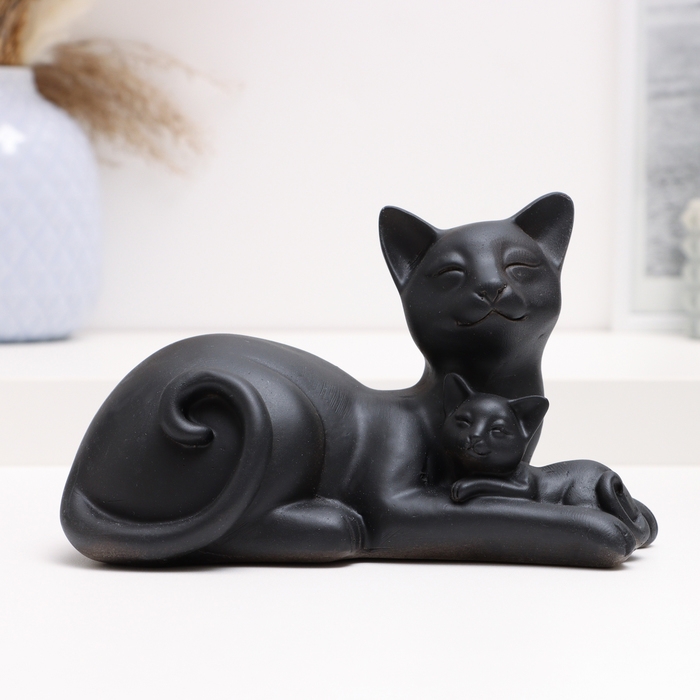 Фигура Фигура "Котики лежат" черные, 18х10х12см