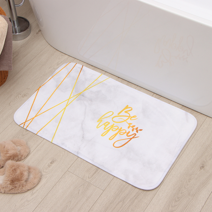 Коврик для ванной Этель Коврик для ванной Этель "Be happy", 80х50 см, велюр
