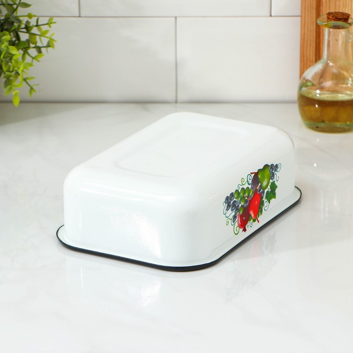 Контейнер металлический с крышкой, 1,5 л, деколь МИКС, цвет белый Контейнер металлический с крышкой, 1,5 л, деколь МИКС, цвет белый