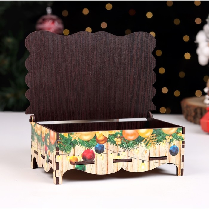 Шкатулка  Шкатулка "Символ года 2025.Счастья и радости" 15х9,5х5,5 см