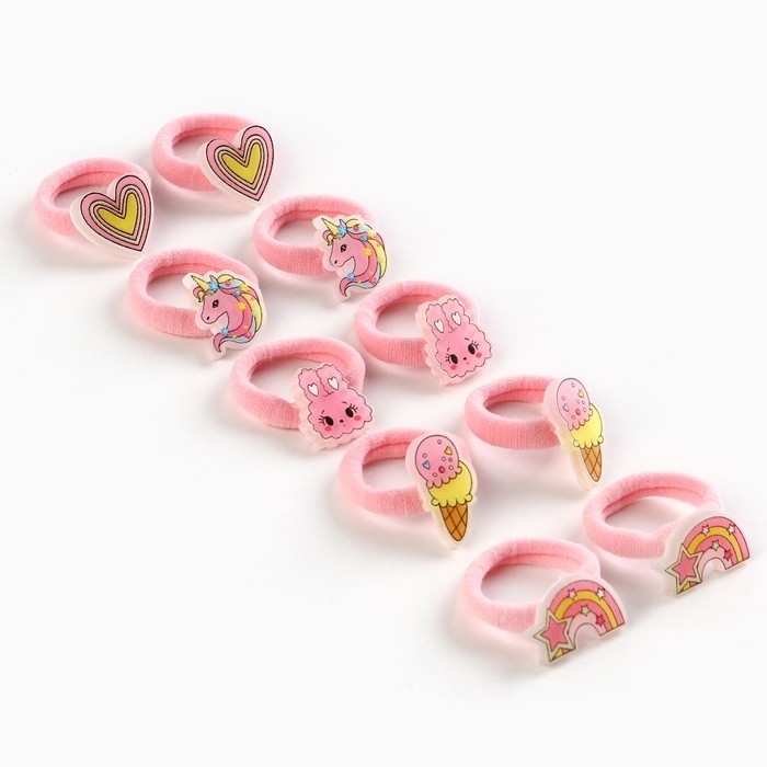 Резинки для волос детские «Ты чудо», 10 шт, р-р резинки 1.5 х 1.5 х 1 см Резинки для волос детские «Ты чудо», 10 шт, р-р резинки 1.5 х 1.5 х 1 см