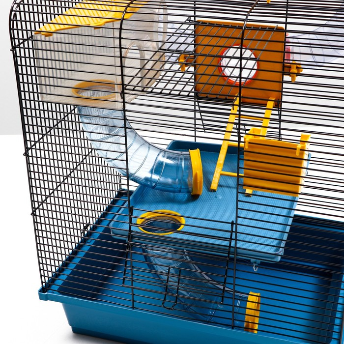 Клетка для грызунов трехярусная с лабиринтом и колесом, 39 x 29 х 64 см, микс цветов Клетка для грызунов трехярусная с лабиринтом и колесом, 39 x 29 х 64 см, микс цветов