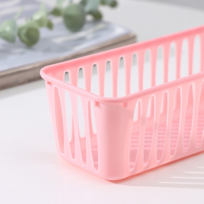 Корзина для хранения Доляна «Вертикаль», пластик, 25×7×6 см, цвет МИКС Корзина для хранения Доляна «Вертикаль», пластик, 25×7×6 см, цвет МИКС