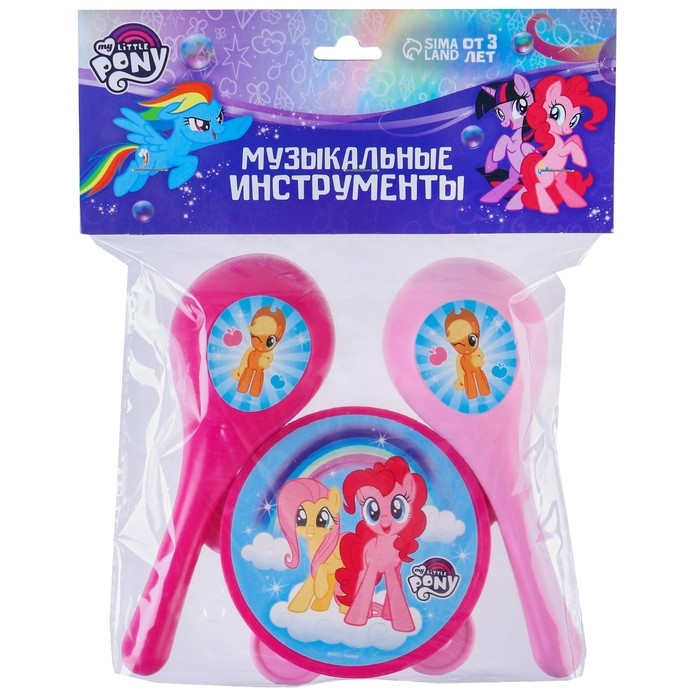 Музыкальные инструменты «Маракасы и бубен» My little pony, 3 предмета Музыкальные инструменты «Маракасы и бубен» My little pony, 3 предмета