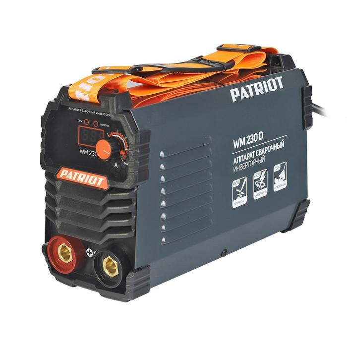 Аппарат сварочный инверторный Patriot WM230D, 220 В, 10.7 кВт, 20-230 А, электроды 1.6-5 мм Аппарат сварочный инверторный Patriot WM230D, 220 В, 10.7 кВт, 20-230 А, электроды 1.6-5 мм