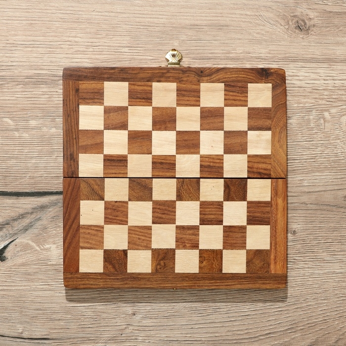 Игра настольная 2в1 (шахматы + бэкгэммон), доска 20х20 см, дерево шишам Игра настольная 2в1 (шахматы + бэкгэммон), доска 20х20 см, дерево шишам