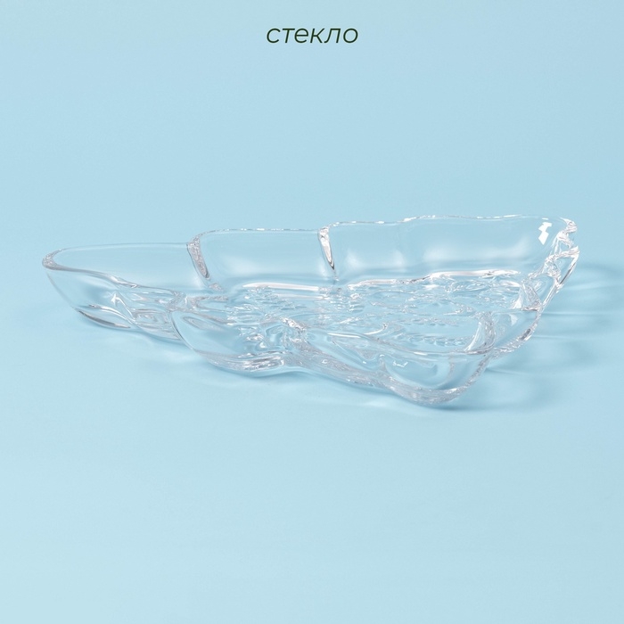 Блюдо «Новогоднее чудо. Ель», 22,2×21,2×2,7 см, стекло, прозрачное