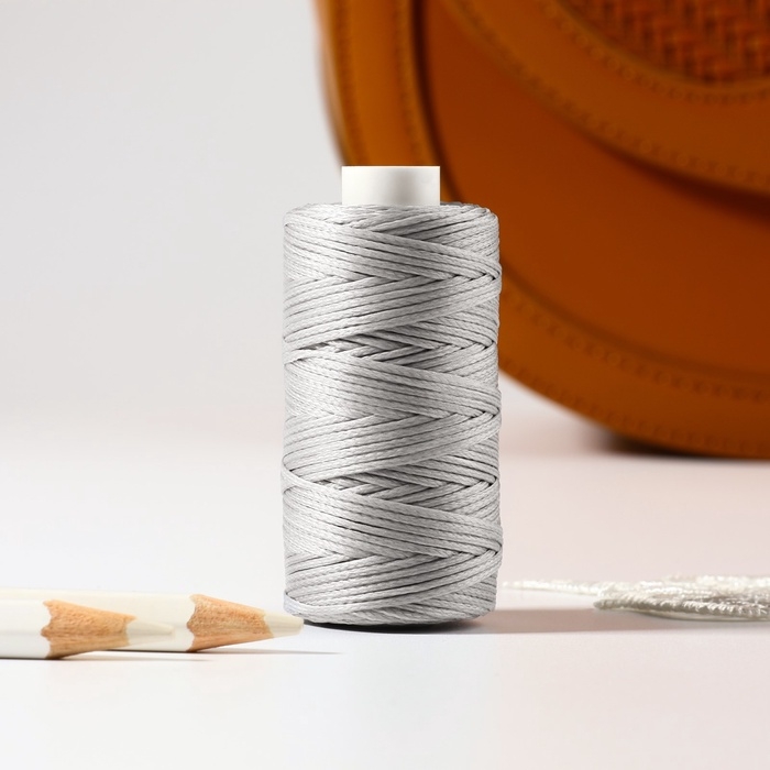Нитки вощёные, плоские, 210D/16, 1 мм, 50 ± 2 м, цвет серый Нитки вощёные, плоские, 210D/16, 1 мм, 50 ± 2 м, цвет серый