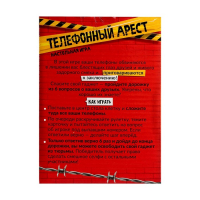 Настольная игра «Телефонный арест», в комплекте: 50 карточек, рулетка, игровые поля, 2-6 игроков, 8+