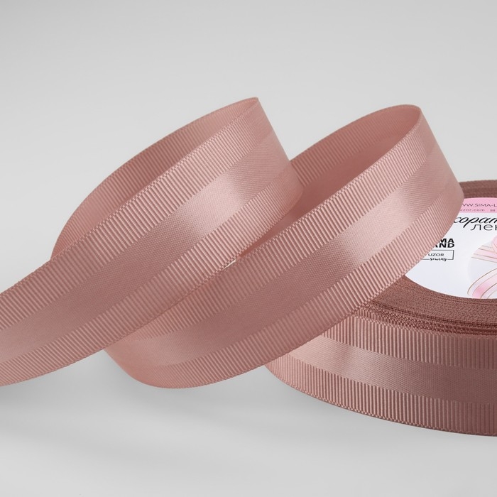 Лента декоративная, репсовая/атласная, 25 мм, 18 ± 1 м, цвет пудровый Лента декоративная, репсовая/атласная, 25 мм, 18 ± 1 м, цвет пудровый