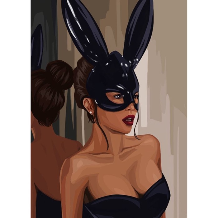 Алмазная мозаика с частичным заполнением на холсте «Девушка в маске», 30 х 40 см Алмазная мозаика с частичным заполнением на холсте «Девушка в маске», 30 х 40 см