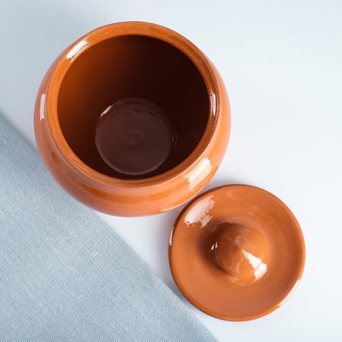 Горшочек под жаркое с крышкой  Горшочек под жаркое с крышкой "Вятский" 0,9л, терракота