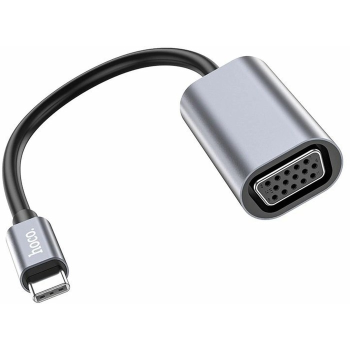 Адаптер Hoco UA21, Type-C (m) - VGA (f), 13 см, серый Адаптер Hoco UA21, Type-C (m) - VGA (f), 13 см, серый