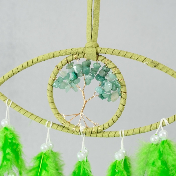 Ловец снов d=7 см Ловец снов d=7 см "Глаз с деревцем" салатовый 44х19,3х0,7 см