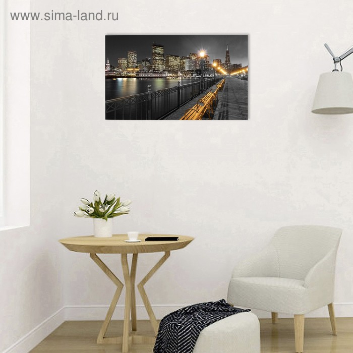 Картина на холсте Картина на холсте "Вечерняя набережная" 60*100 см