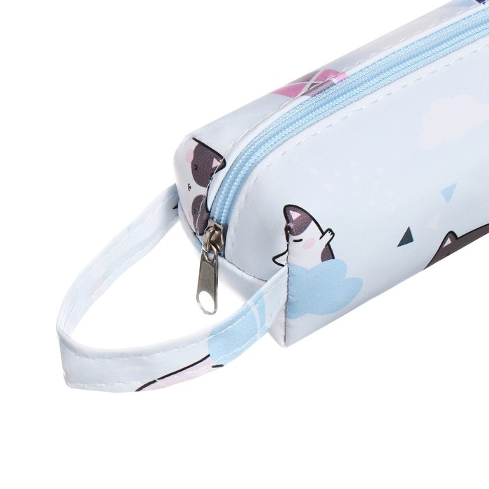 Пенал школьный на молнии Пенал школьный на молнии "Кошки" Calligrata, голубой