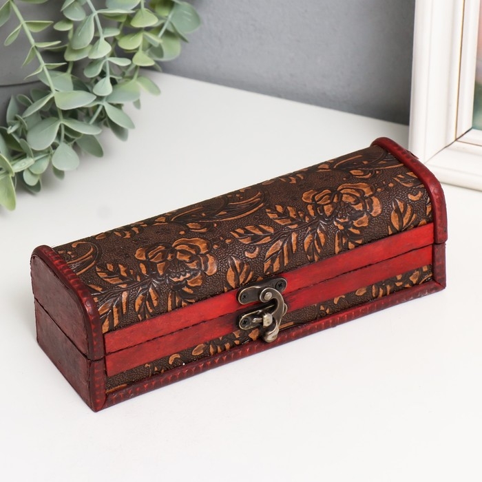 Шкатулка-купюрница дерево Шкатулка-купюрница дерево "Цветы" 6,5х20х7 см
