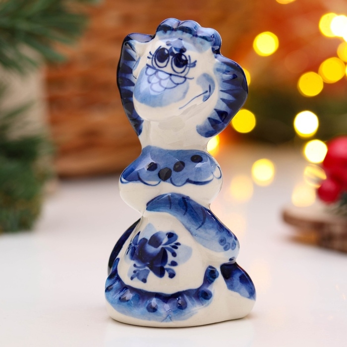 Сувенир Сувенир "Змея Люся" 11х6,5 см, гжель