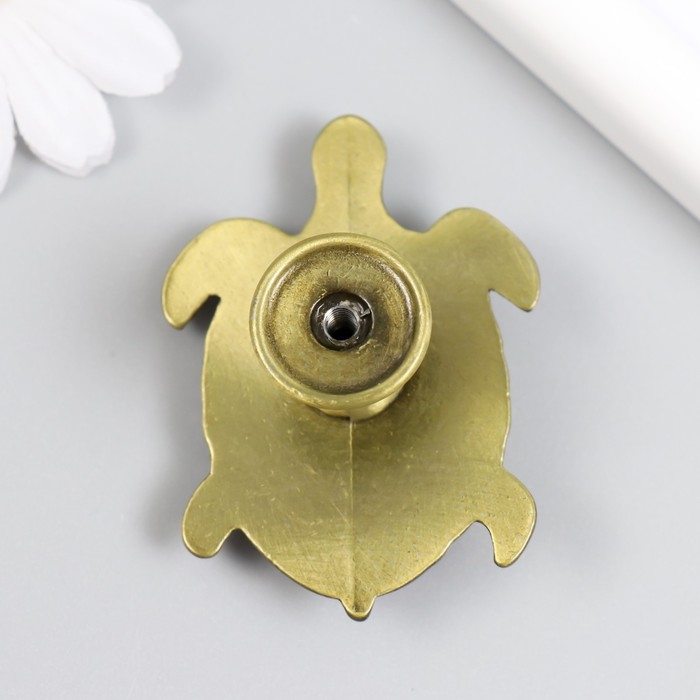 Ручка для шкатулки металл Ручка для шкатулки металл "Черепаха" бронза 6,1х4,4 см