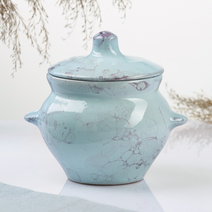 Горшок керамический для запекания №5 с ручками, 0,5л / 10х10,5см, романтика Горшок керамический для запекания №5 с ручками, 0,5л / 10х10,5см, романтика