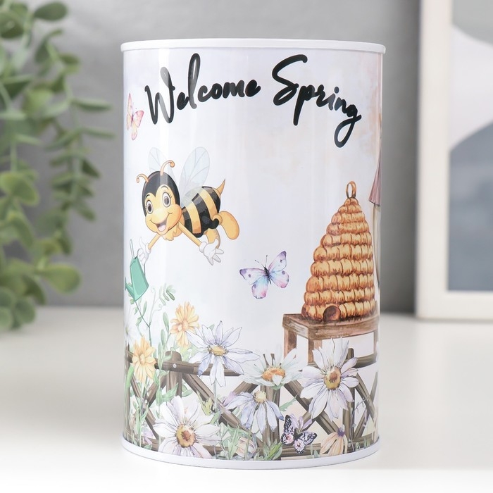 Копилка металл Копилка металл "Пчёлки" МИКС 8х8х12,5 см