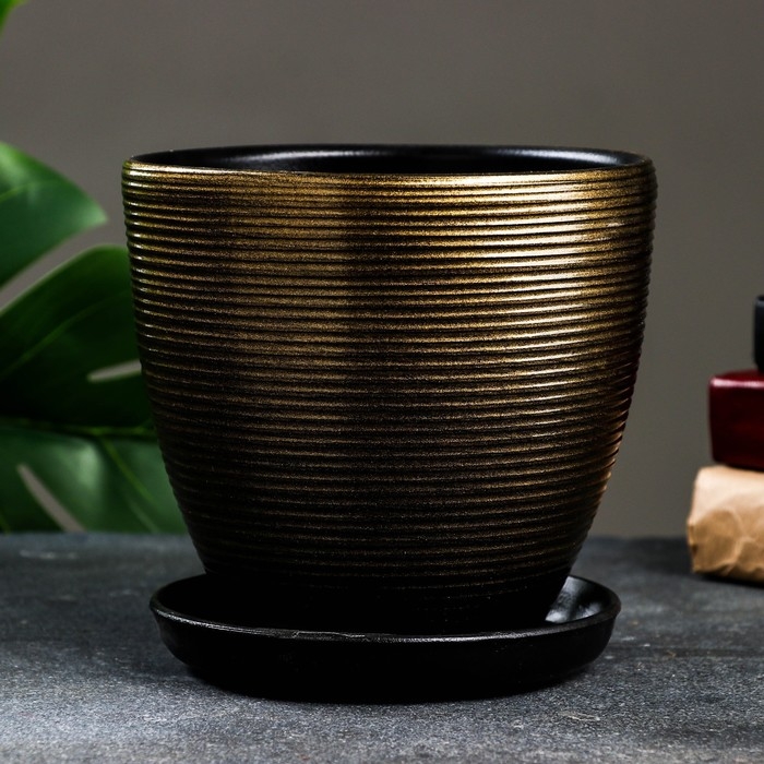 Горшок цветочный Горшок цветочный "Изысканность" коричневый, 2,4 л