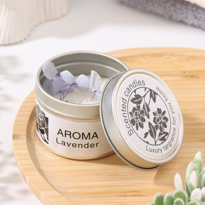 Свеча ароматическая в банке, море, цветы, 4,5х6 см, МИКС Свеча ароматическая в банке, море, цветы, 4,5х6 см, МИКС