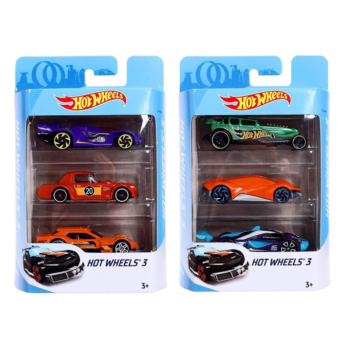 Набор машинок Hot Wheels, в наборе - 3 шт, МИКС Набор машинок Hot Wheels, в наборе - 3 шт, МИКС
