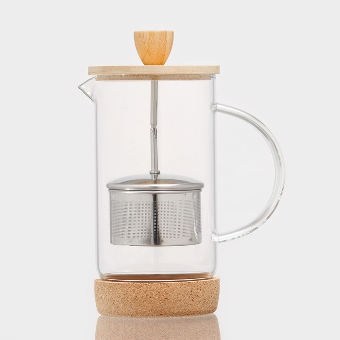 Чайник заварочный стеклянный на подставке SL Home «Риальто», 600 мл, цвет прозрачный Чайник заварочный стеклянный на подставке SL Home «Риальто», 600 мл, цвет прозрачный