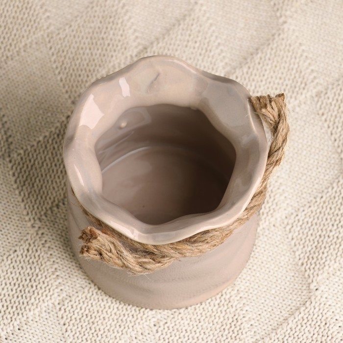 Кашпо Кашпо "Мешочек" 10х9,5см, бежевый