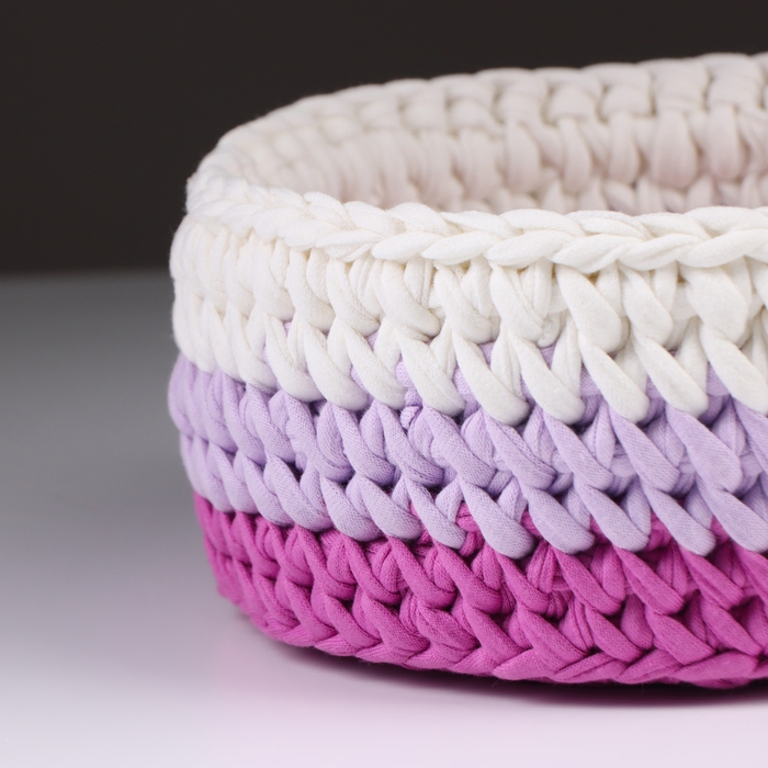 Набор вязанных корзин, 3 шт, трикотажная пряжа, розовый Набор вязанных корзин, 3 шт, трикотажная пряжа, розовый