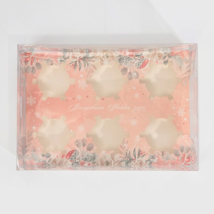 Коробка для капкейка «Зимние цветы», 23 х 16 х 11.5 см, Новый год Коробка для капкейка «Зимние цветы», 23 х 16 х 11.5 см, Новый год
