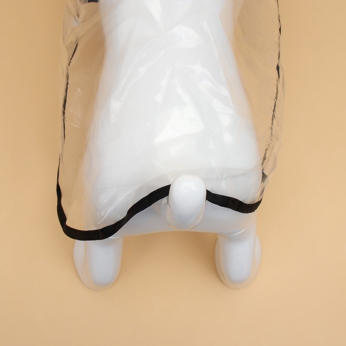 Дождевик для собак, размер 3XL, (ДС 45, ОГ 56-62, ОШ  51 см), чёрный