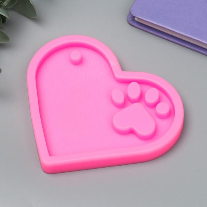Молд силикон Молд силикон "Сердечко с лапкой"