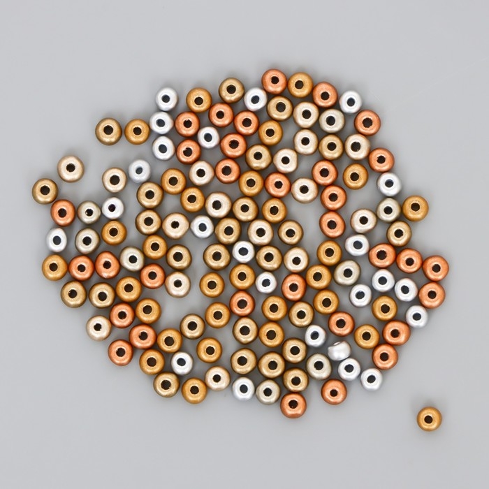 Бисер стекло 6/0  Бисер стекло 6/0 "Металлик. Меланж. Золото и серебро" 10 гр