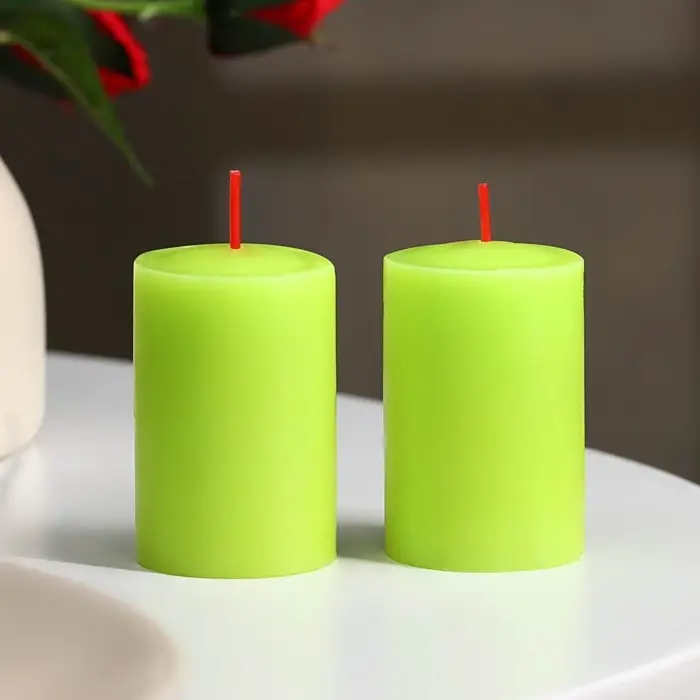 Набор свечей-столбиков 2 шт, 4х6 см, корица