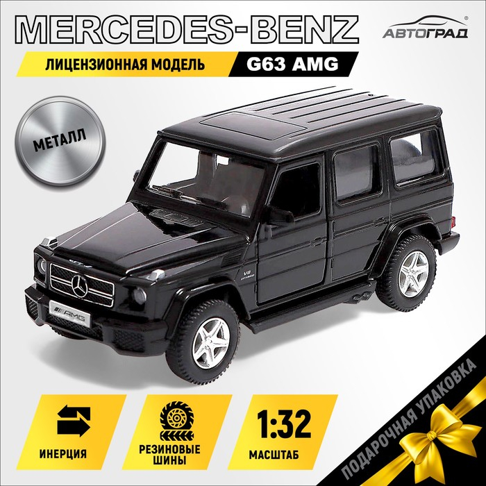 Машина металлическая MERCEDES-BENZ G63 AMG, 1:32, открываются двери, инерция, цвет чёрный Машина металлическая MERCEDES-BENZ G63 AMG, 1:32, открываются двери, инерция, цвет чёрный