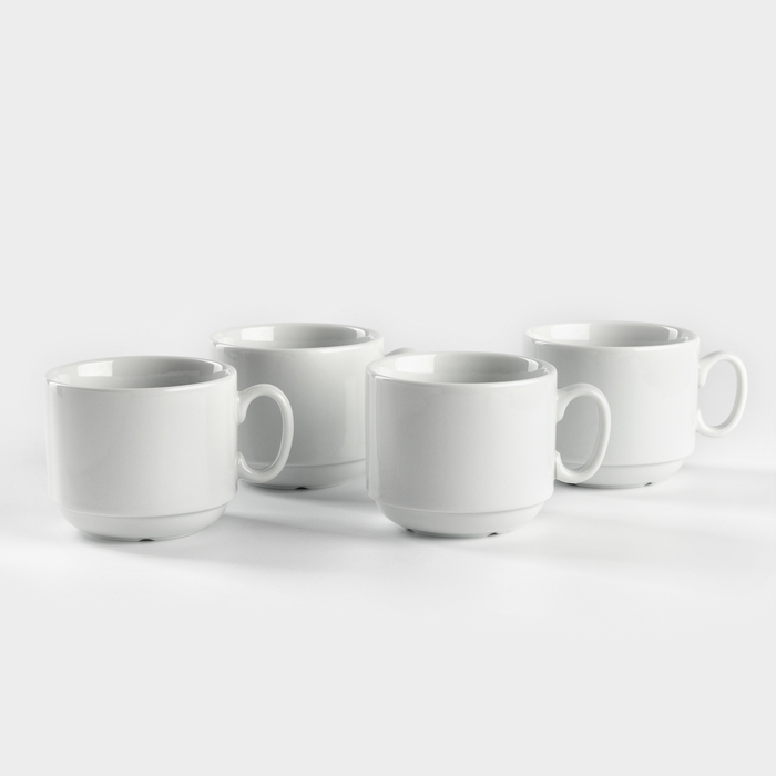 Набор фарфоровых чайных чашек «Экспресс», 220 мл, 4 шт Набор фарфоровых чайных чашек «Экспресс», 220 мл, 4 шт