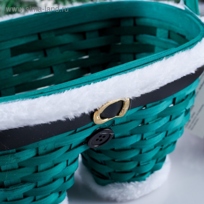 Корзина «Новогодние штаны», зелёные, 23×12×13/23 см, шпон Корзина «Новогодние штаны», зелёные, 23×12×13/23 см, шпон