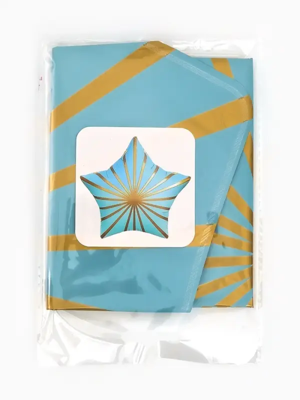 Воздушный шар фольгированный 18" звезда "Грани" цвет голубой сатин, набор 5 штук