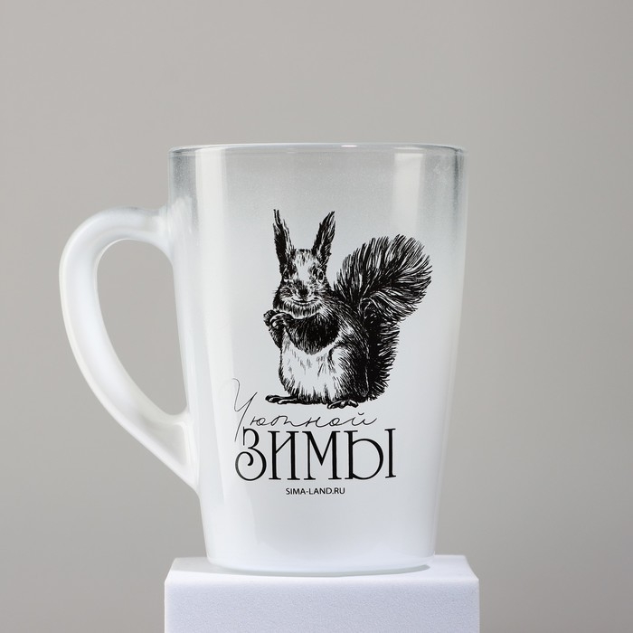 Кружка новогодняя стеклянная с градиентом «Белочка!», 300 мл Кружка новогодняя стеклянная с градиентом «Белочка!», 300 мл