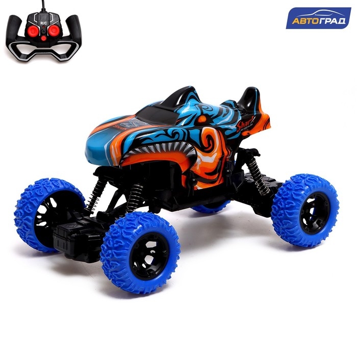 Джип радиоуправляемый MONSTER, 1:16, свет, работает от аккумулятора, цвет синий Джип радиоуправляемый MONSTER, 1:16, свет, работает от аккумулятора, цвет синий