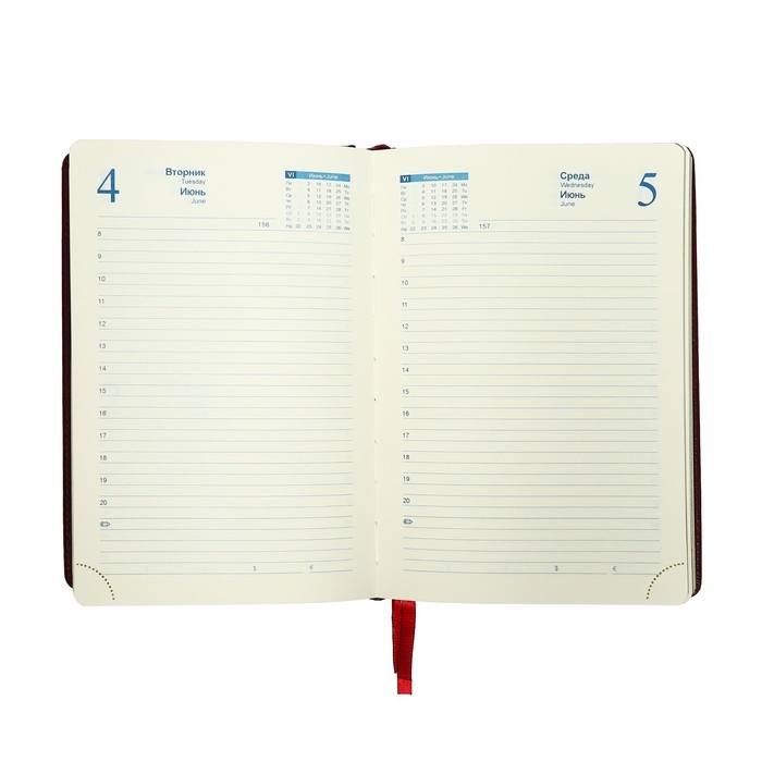 Ежедневник датированный 2025 года, A5, 168 листов в линейку, кожзам  Ежедневник датированный 2025 года, A5, 168 листов в линейку, кожзам "Небраска", золотой срез, бордовый